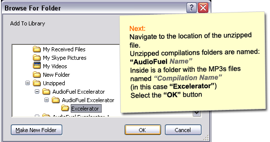Navigate to folder location